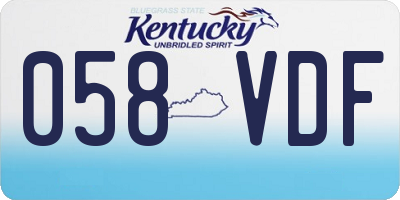 KY license plate 058VDF