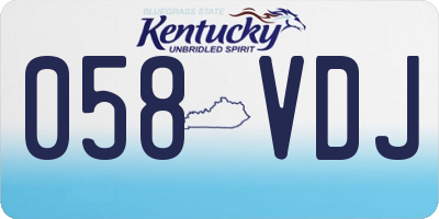 KY license plate 058VDJ