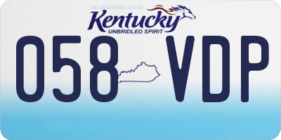 KY license plate 058VDP