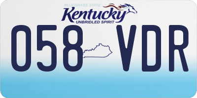 KY license plate 058VDR