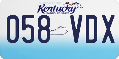 KY license plate 058VDX