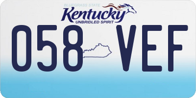 KY license plate 058VEF