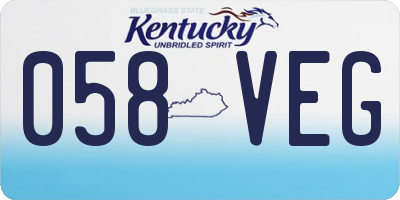 KY license plate 058VEG