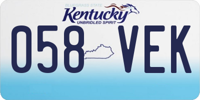 KY license plate 058VEK