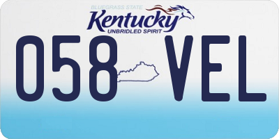 KY license plate 058VEL