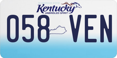 KY license plate 058VEN