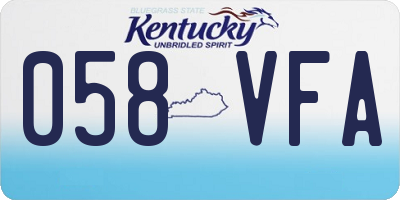 KY license plate 058VFA