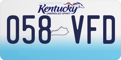 KY license plate 058VFD