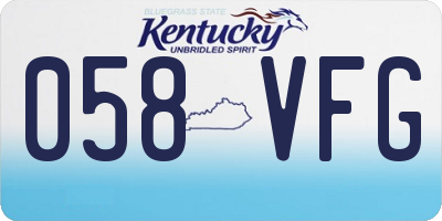 KY license plate 058VFG