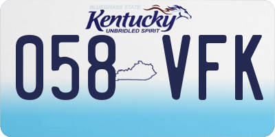 KY license plate 058VFK