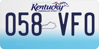 KY license plate 058VFO