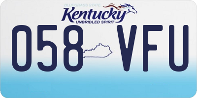 KY license plate 058VFU