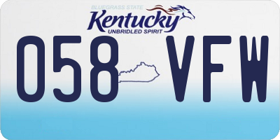 KY license plate 058VFW