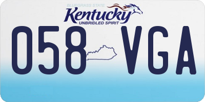 KY license plate 058VGA