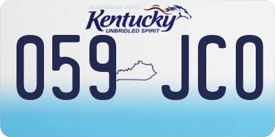 KY license plate 059JCO