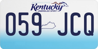 KY license plate 059JCQ