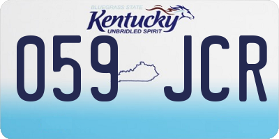 KY license plate 059JCR