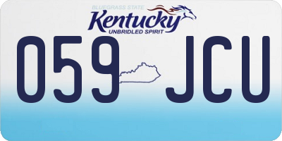 KY license plate 059JCU