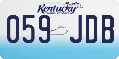 KY license plate 059JDB
