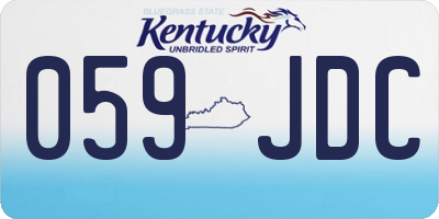 KY license plate 059JDC