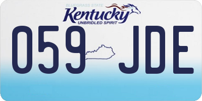 KY license plate 059JDE