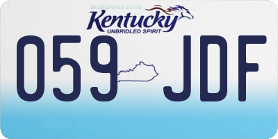 KY license plate 059JDF