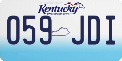 KY license plate 059JDI