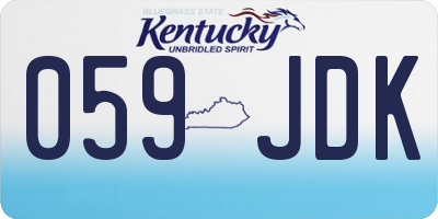 KY license plate 059JDK