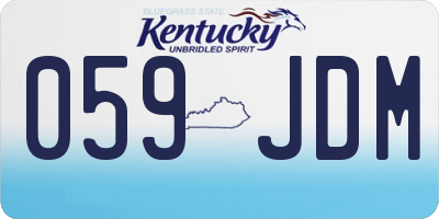 KY license plate 059JDM