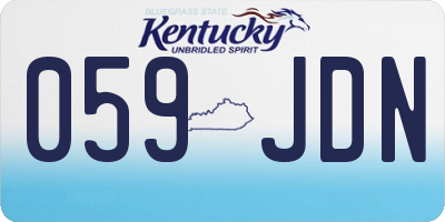 KY license plate 059JDN