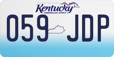 KY license plate 059JDP