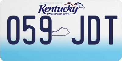 KY license plate 059JDT