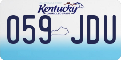KY license plate 059JDU