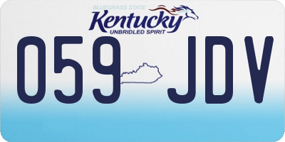 KY license plate 059JDV