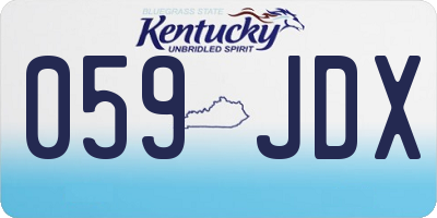 KY license plate 059JDX