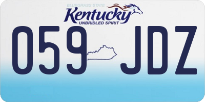 KY license plate 059JDZ