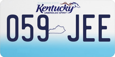 KY license plate 059JEE