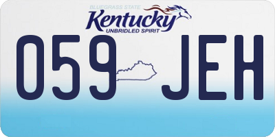 KY license plate 059JEH
