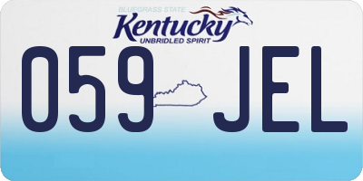 KY license plate 059JEL