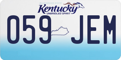 KY license plate 059JEM
