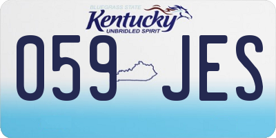KY license plate 059JES