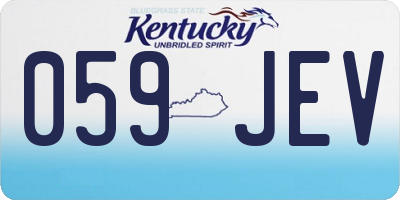 KY license plate 059JEV