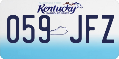 KY license plate 059JFZ
