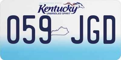 KY license plate 059JGD