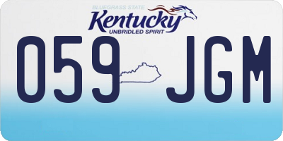 KY license plate 059JGM