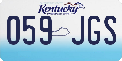 KY license plate 059JGS
