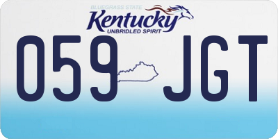 KY license plate 059JGT