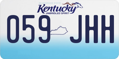 KY license plate 059JHH