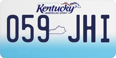 KY license plate 059JHI