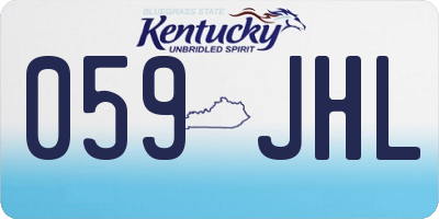 KY license plate 059JHL